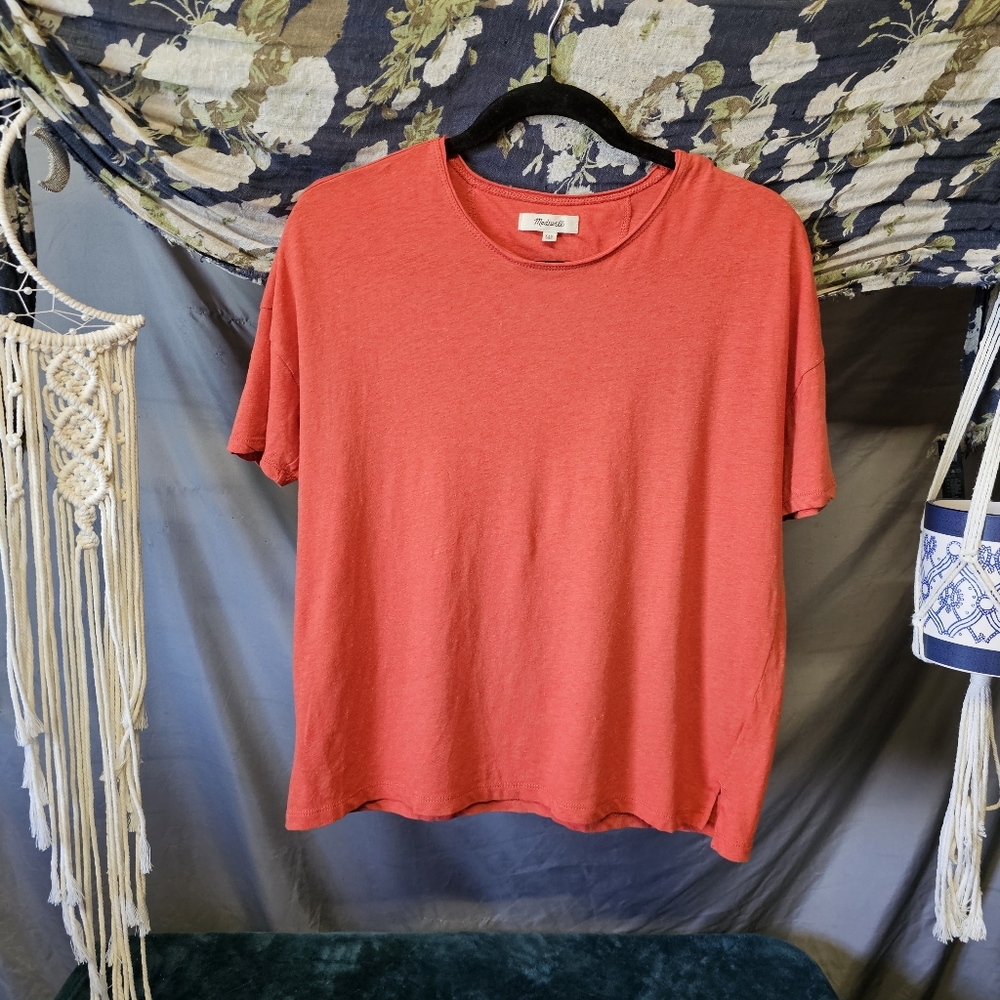 Madewell | Oversized Boxy Tee in Orange size XXS